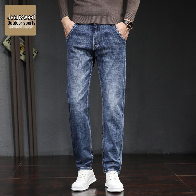 Men s Stretch Straight Casual Jeans 34
