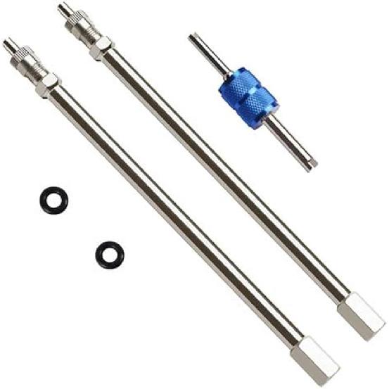 4Inch Dually Valve Stem Extenders,Set Of 2Pcs,Heavey Duty,100Mm Straight Metal Dual Wheel Valve Stem Extensions For Truck Tires, RV Tires, Motorhome,