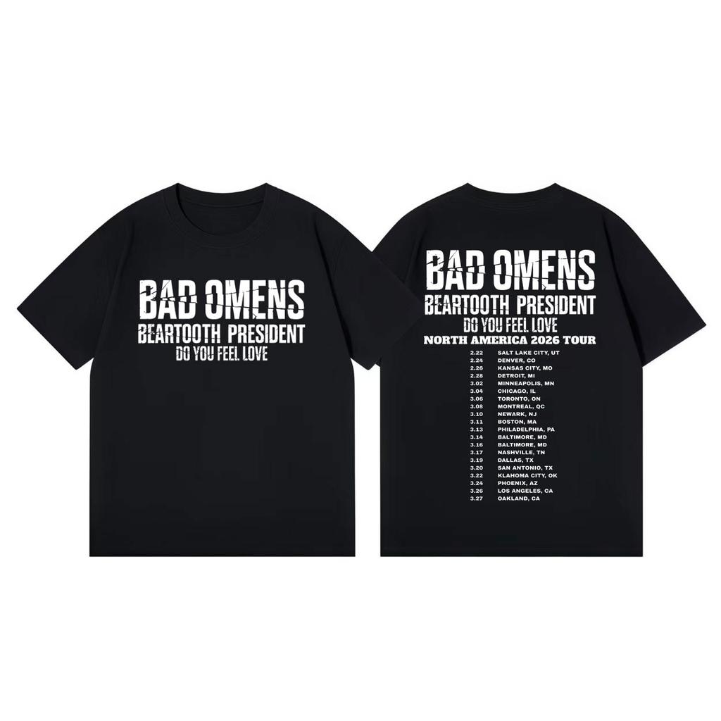 Bad Omens Do You Feel Love Tour 2026 Print T Shirt Streetwear Metalcore Rock Tshirt Men Women Casual Fashion Oversized Tshirts