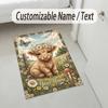 Butterfly Theme Crystal Velvet Rug Personalized Custom Name Text Soft Floor Mat Home Decor
