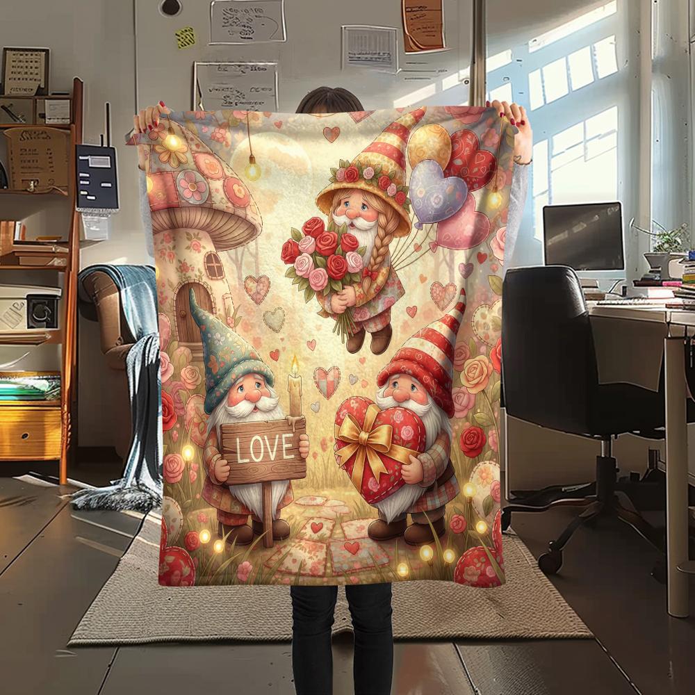 1 Stück Valentinstag Druck Flanelldecke, Hohe Qualität, Bequem für Alle Jahreszeiten, Heimdekoration, Perfekt für Weihnachten, Geburtstagsgeschenk