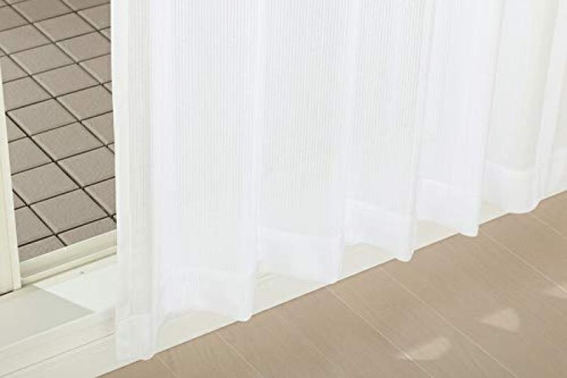 4250 Striped White Lace Curtains with Blocks Visibility from the Outside During the Blocks of UV and Provides Thermal 200cm Wide x 228cm 1 "Squash"