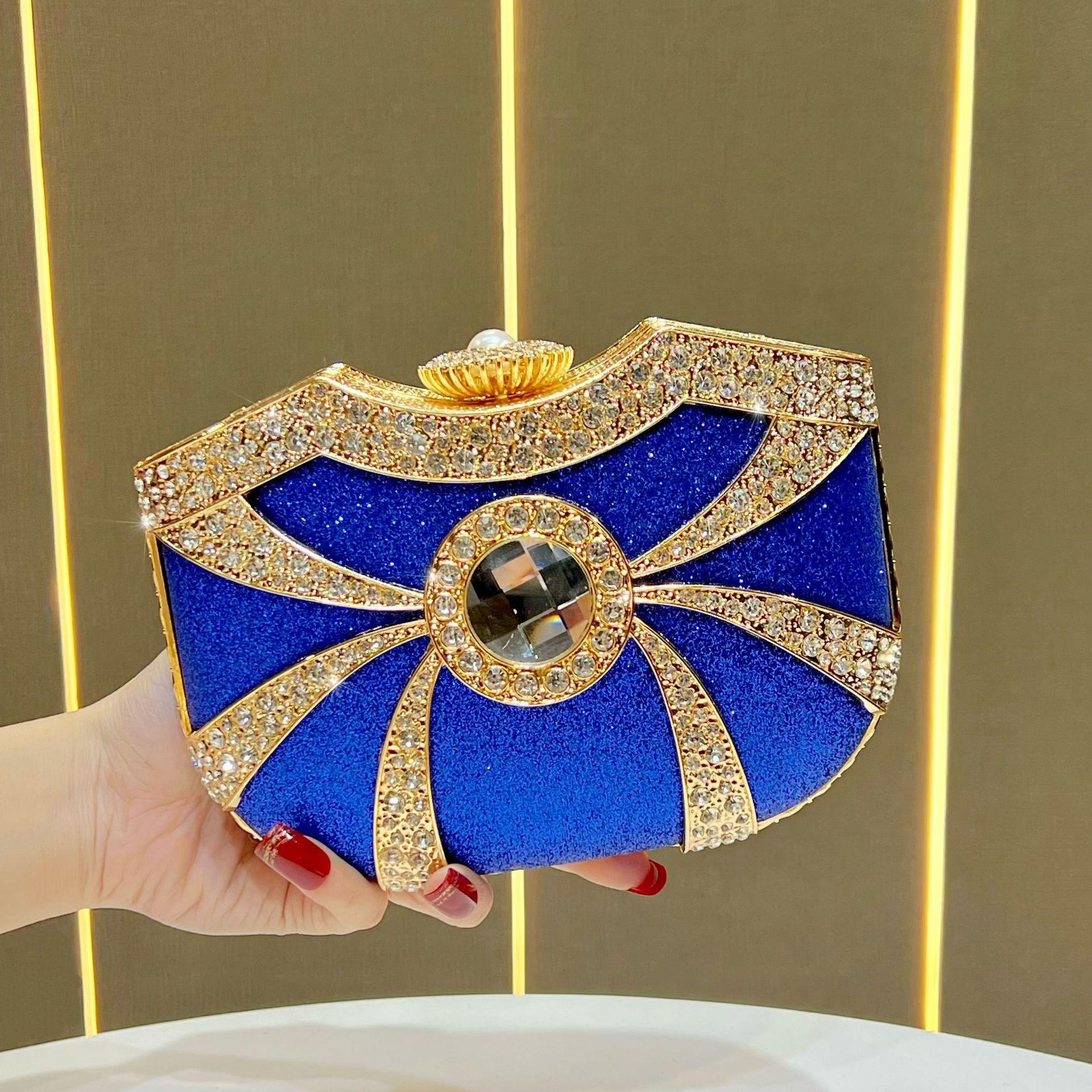 Women s dinner bag High-end temperament handbag Fashion handbag Crossbody bag Diamond dinner bag синий