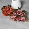 European Style Silk Rose Artificial Flower Bouquet for Home Décor and Weddings