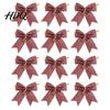 Decorative Bows for Wedding Scenery Glitter Christmas Bow Gold Sparkling Ribbon Hanging Ornament Luxury Style Tree Toppers Wreath Gift Box,