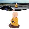 Solar Little Monk Figurine Automatic Head Shaking Decorative Funny Statue Ornament for   Car Dashboard Home