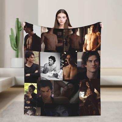 A Vámpírnaplók Damon Salvatore Horror Puha Takaró Kemping Plüss Dobótakaró Kanapé Szék Flanel Paplanhuzat Kanapéágy Fedél