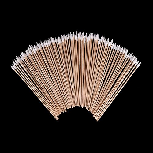 100Pcs Wood Pointed Tip Head Eyebrow Tattoo Cotton Swab Beauty Makeup Color Nail Seam Disposable Dedicated Dirty Makeup brush