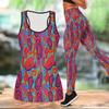 Graphic and Text Pattern Print Yoga Outfit for Women Fashion Workout Leggings Fitness Sports Casual Yoga Set Sports Suit