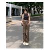 New Fashion Leopard Print Retro Women's Pants Elegant Casual Wide-leg High Street Straight Jeans Spring Autumn Casual Long Pants Loose Trousers 2215