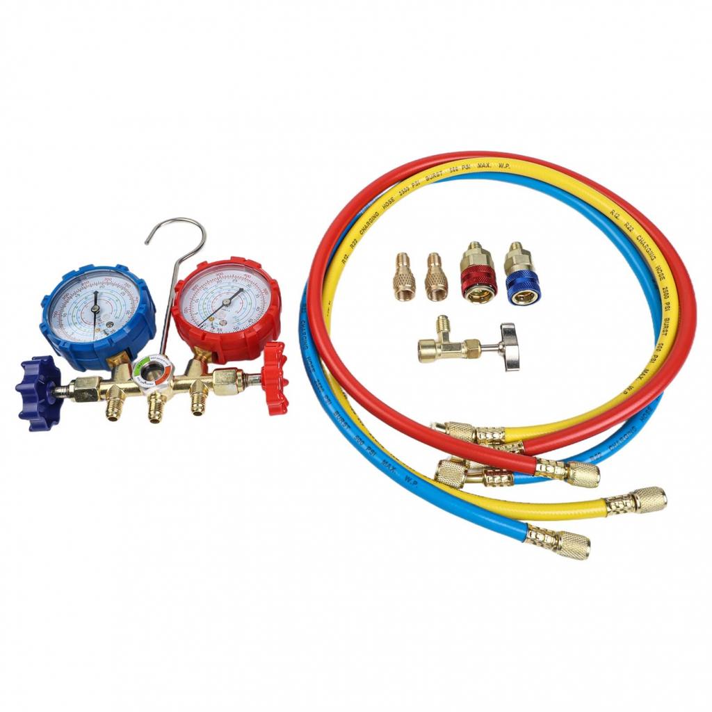 Air Conditioning Tools AC Diagnostic Manifold Gauge Set Hose Hook Kit For R410A