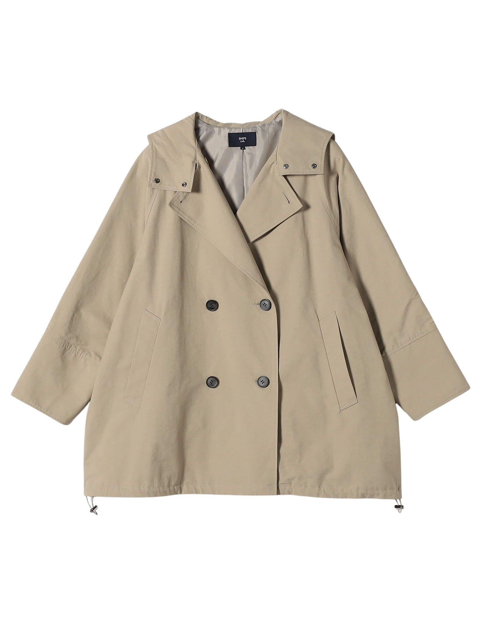 

Ships Colors Hooded Trench Half Coat 224160029 Beige Medium