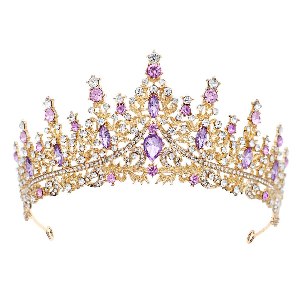 Ny lyxig brudkrona med fullständiga diamanter pannband bröllopsklänningstillbehör elegant temperament kristall brudkrona håraccessoarer