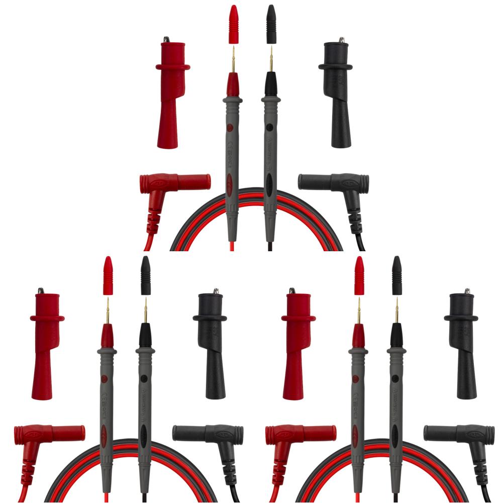 Messleitung 1000V 20A Multimeterleitung Amperemeter Messkabel Messgerät Messstift+2 Stück Klemmen für Haushaltsstromzubehör