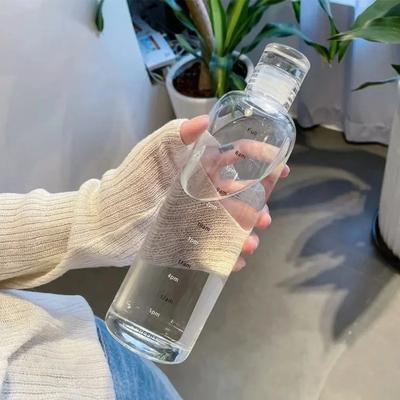 500ml Plastic Water Bottle with Time Marker Creative Large Capacity Leakproof Drink Bottle Gym Sport Water Bottles