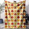 Playing Card Patterns Throw Soft Flannel Throw Blanket Lightweight Cooling Summer Ac Nap Blanket For Sofa Bed Couch Travel