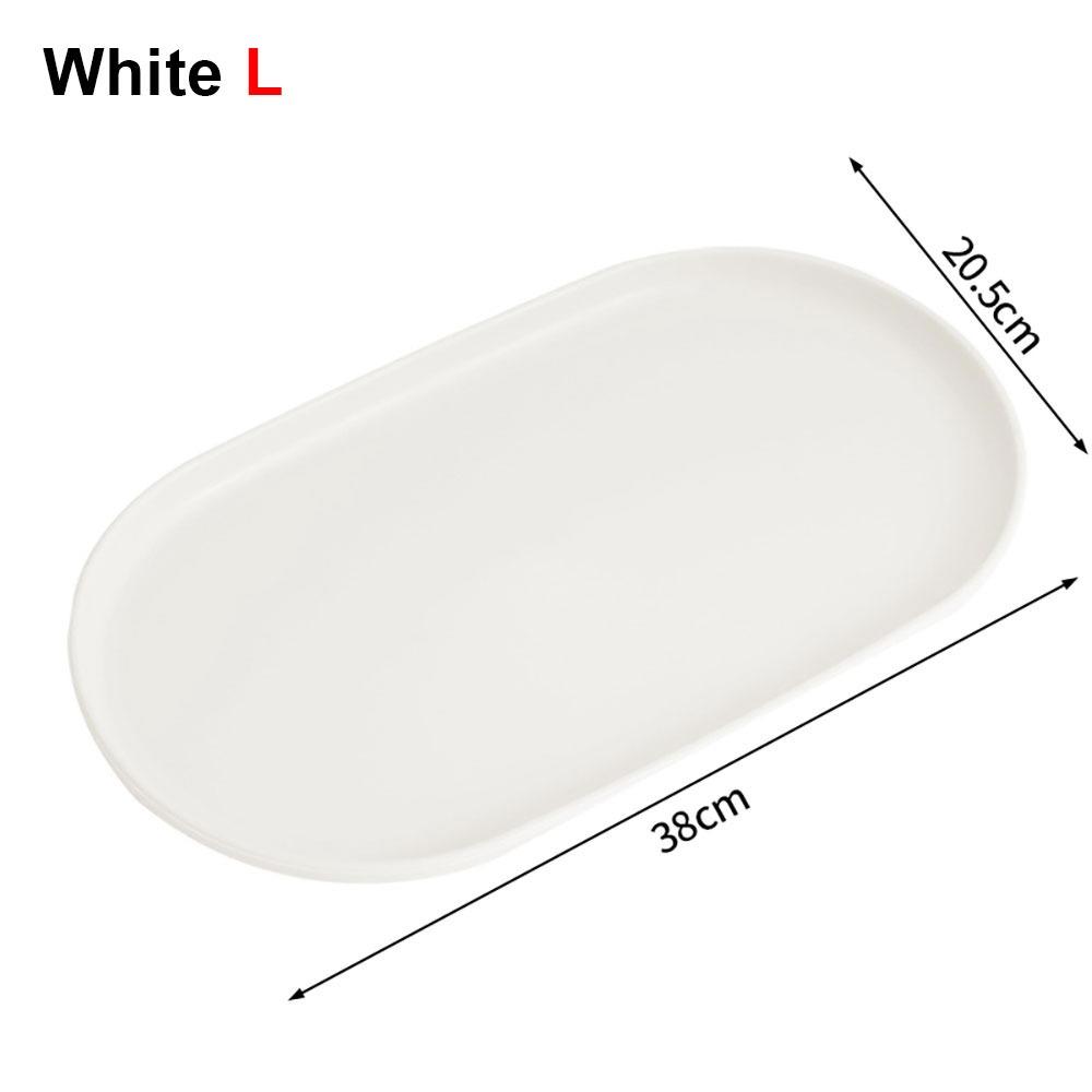 1Pcs New Stackable Fruit Plate Smooth Edge Oval Shaped Dessert Tray Reusable S/M/L Food Serving Tray for Home Kitchen