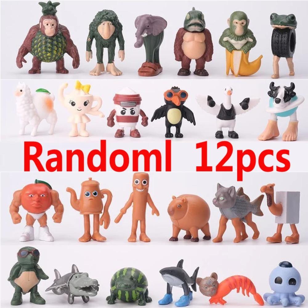 

12 шт.-24 шт. Итальянские Фигурки Brainrot Tung Tung Sahur Кукла Tralalero Tralala Bombardino Crocodilo Shimpanzini Bananini Модель Игрушка