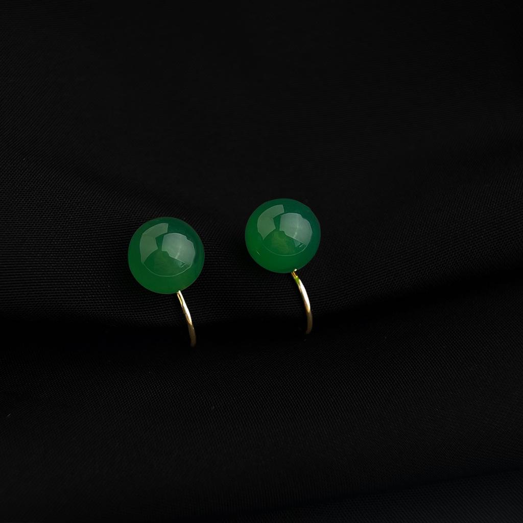 18K Gold Plated Clip-on Enamel Flower Earrings - Non-Pierced, High Color Retention