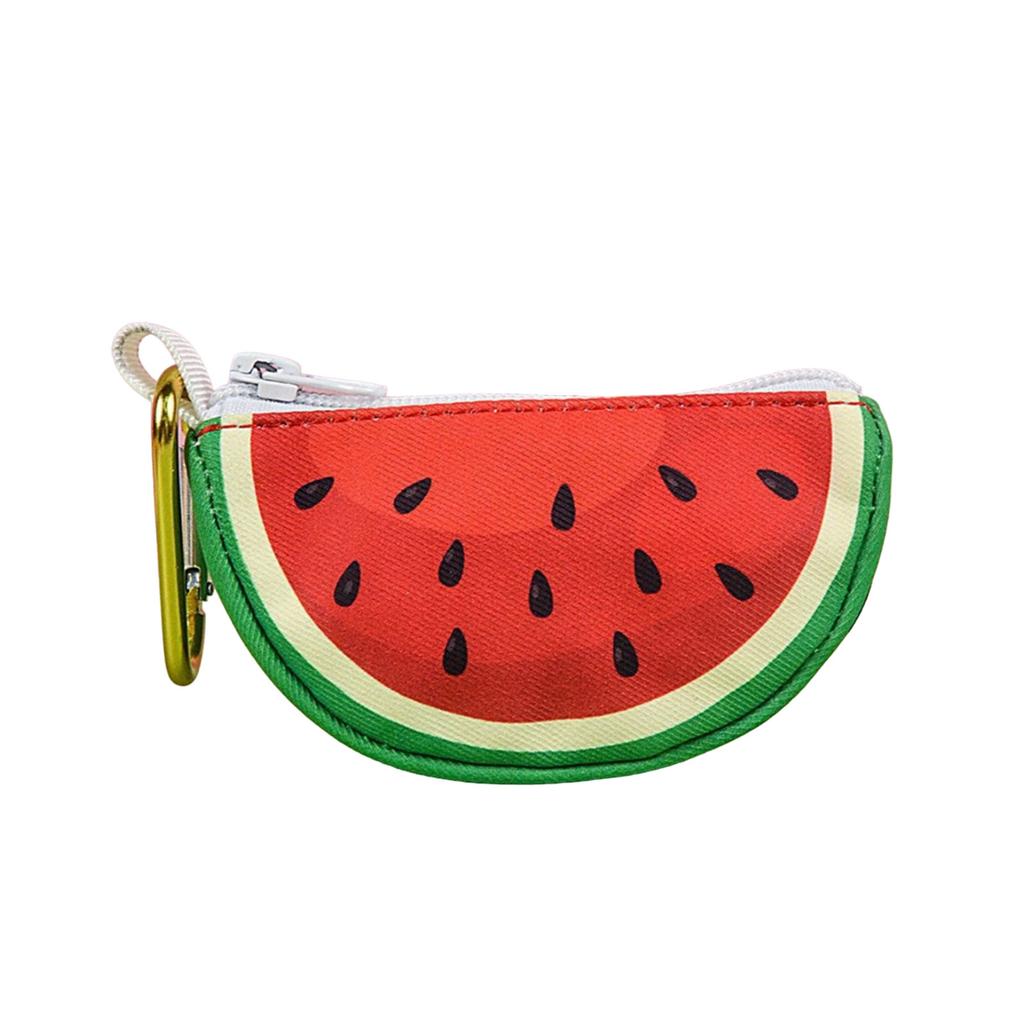 Zippered Dog Poop Bag Dispenser Hangable Dog Poop Bag Holder Outdoor Pet Walking Gear Fruit Print Pet Waste Bag Holder