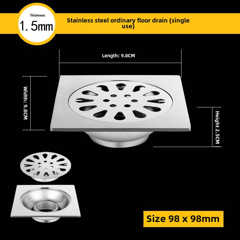 Sifon de podea din oțel inoxidabil 304, deodorant, pentru baie și mașină de spălat