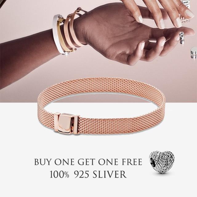 New S925 Sterling Silver Moments Crown O Clasp Snake Chain Bracelet Fit Original Sliver Charms For Women Diy Making Jewelry