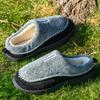 Outdoor Memory Foam Slippers Winter Warm Non Slip Massage Furr Lined Soft Comfort for Men