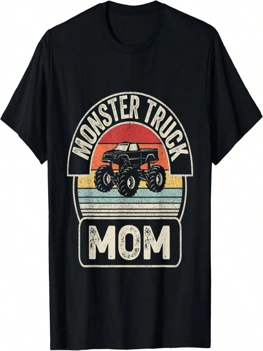 Retro Vintage Monster Truck Mom T-Shirt S разноцветный