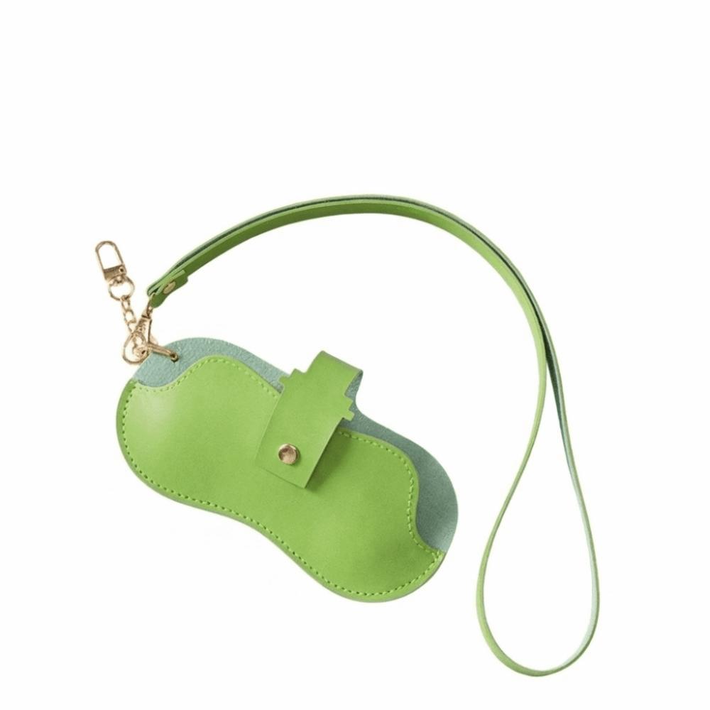 Einfarbige PU-Leder-Brillentasche zum Aufhängen am Hals Sonnenbrillen-Etui Brillen-Aufbewahrungstasche Reise