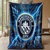 Couverture sur le thème de Manchester City Couverture douce en flanelle Couverture jetée pelucheuse Couverture douillette pour canapé et lit pour la décoration de la maison