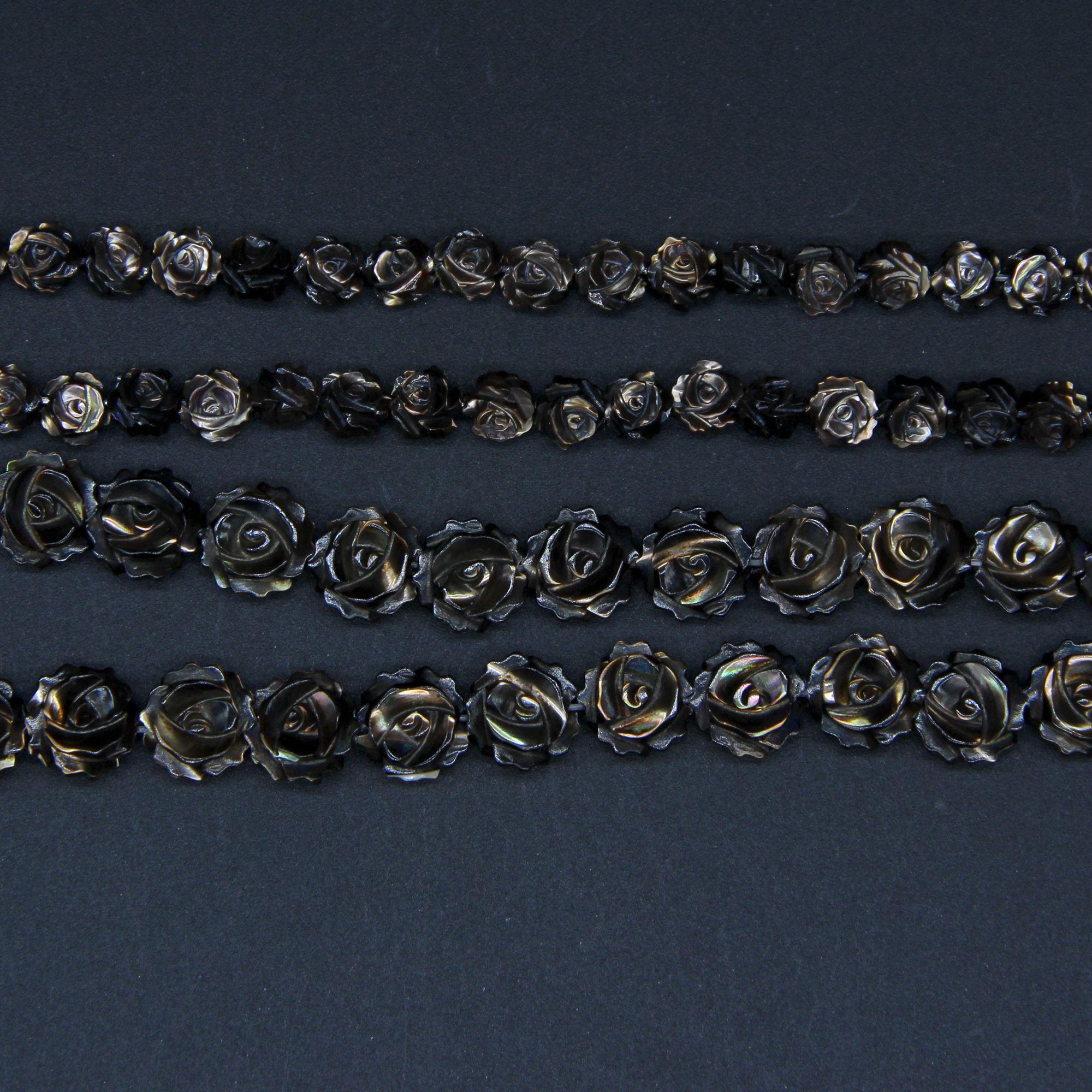 

Бусины-шармы из перламутра, резные цветочные подвески из ракушек для изготовления ювелирных изделий 8mm чёрный