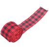 5m Christmas Wired Edge Ribbon Decorative Plaid Ribbon for Home DIY Gift Wrapping Crafts(Black Red )