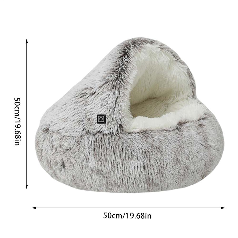 

Heated Pet Bed Winter Kitten Cave Warm Cat Sleeping Bed For Pet Parents Animal Lovers Cold Weather Indoor Home Living Room