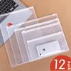 Transparent Frosted PVC Waterproof Document Bag with Zipper - A4/A5/A6