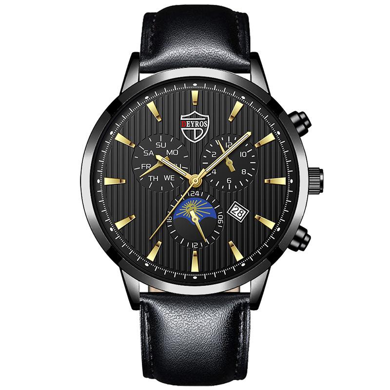 Men'S Stainless Steel Fashion Luminous Calendar Watch Quartz Watch