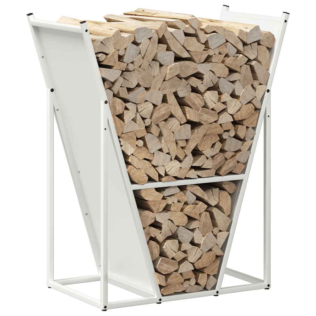 Firewood Rack White 69.5 x 35 x 81 cm Cold Rolled Steel