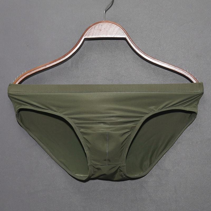 Herren-Slips aus Eisseide mit niedriger Taille – hautfreundlich, atmungsaktiv, schnelltrocknend, ultradünn, Sommer-Style