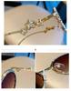 Star Diamond Rhinestone Round Frame Sunglasses - Versatile & High-End Glasses for Parties