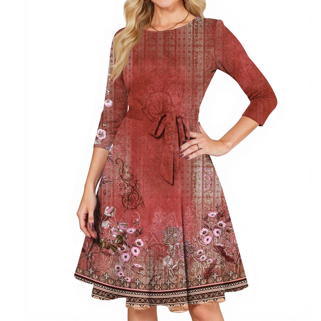 Robes de cocktail pour femmes Manches 3/4 Robe vintage pour invitée de mariage