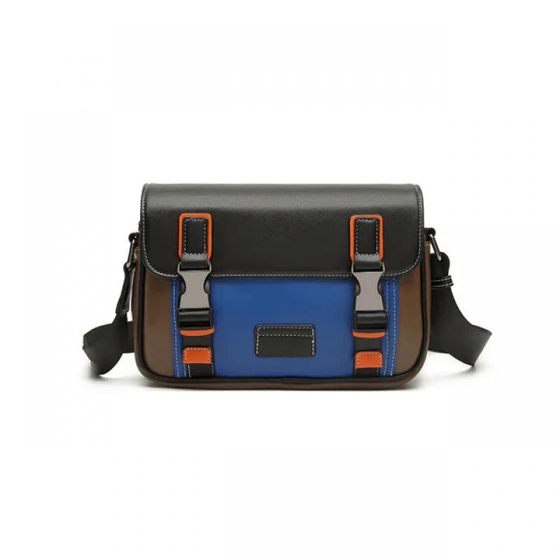 2024 Men's New Stitching Color Trend Small Square Bag Fashion Casual Large Capacity Crossbody Bag Man's Aesthetic Sling Shoulder