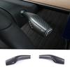 2Pcs Real Carbon Fiber Steering Wheel Whift Protection Cover  For Tesla Model 3 Y Car Column Shift Knob Cover Decor Accessories