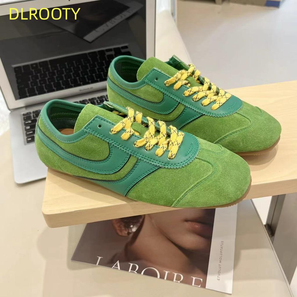 Fashion Women's Sneakers 2024 New Genuine Leather Ladies Moral Training Shoes Casual Spring Flat Shoes Women