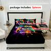 3-teiliges Ölfarben-Spielkonsolen-Spannbettlaken, 1 Spannbettlaken+2 Kissenbezüge, Digitaldrucktechnologie, Bequemer und weicher Stoff