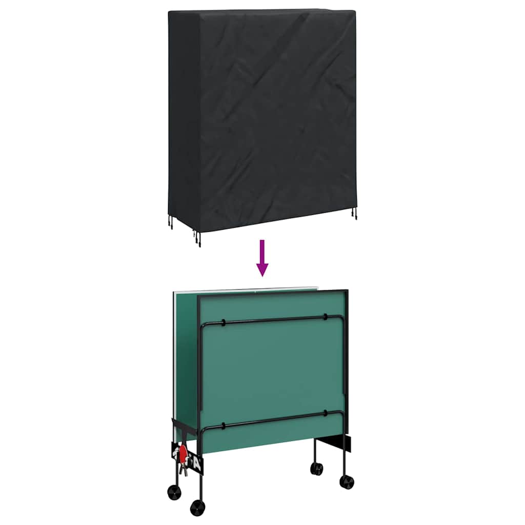 Table Tennis Table Cover Solid Black 165 X 70 X 185 Cm Fabric