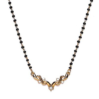 This Illuminated Designer Mangalsutra Embellished with Austrian Crystals
