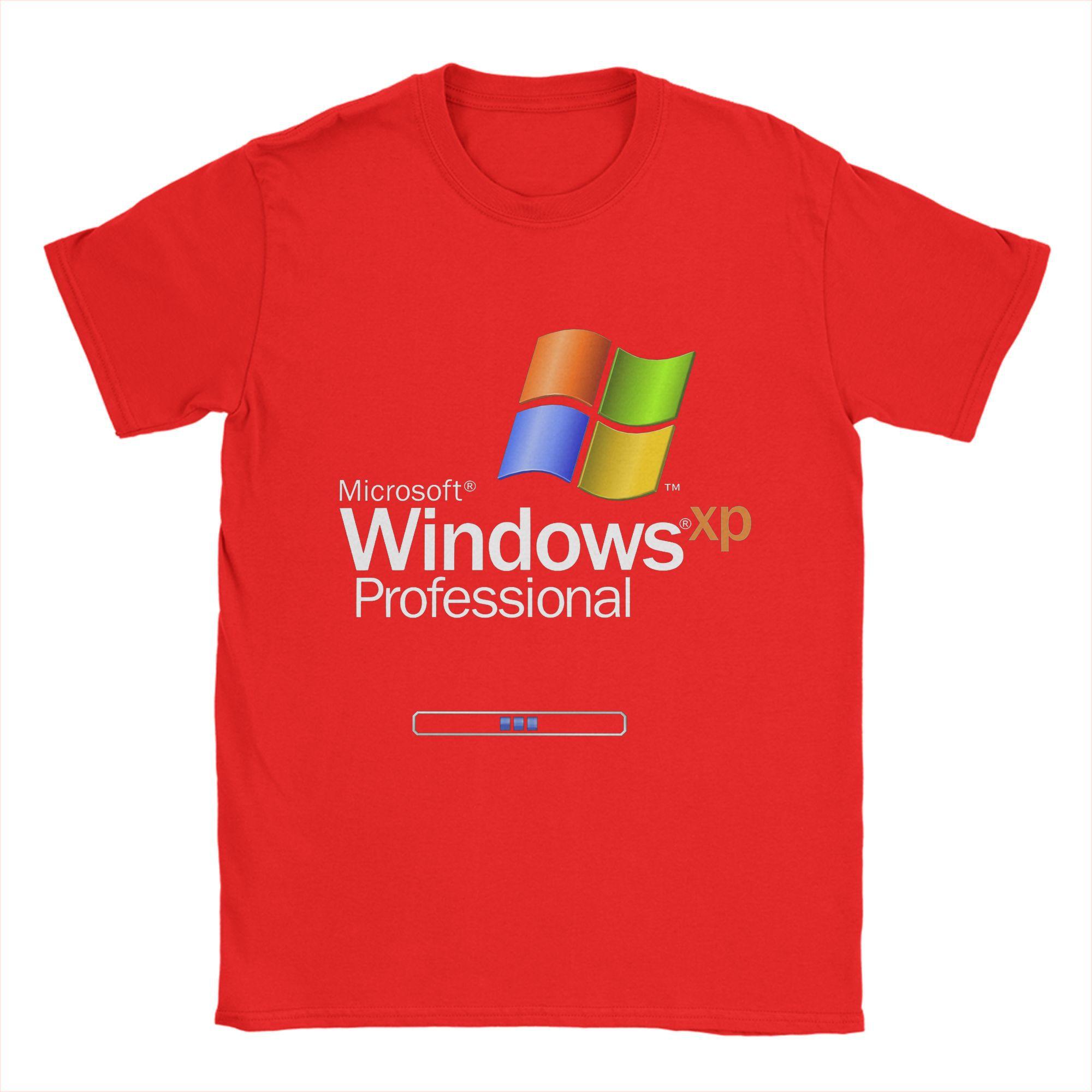 

Чоловіча футболка Windows Xp Вінтажні бавовняні футболки З круглим вирізом З коротким рукавом Футболка Дорослий одяг S