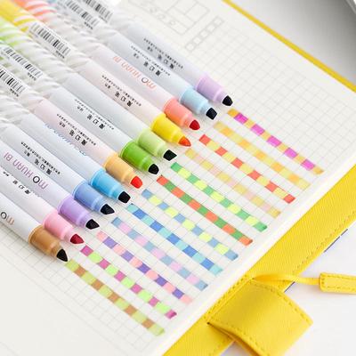 12-teiliges Magic Color Highlighter Pen-Set, doppelseitig, fluoreszierend, löschbar, Marker Liner, Zeichenstift, Schreibwaren