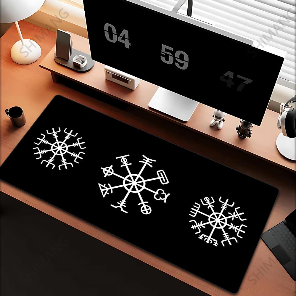 Viking Vegvisir Logo Mauspade INS Trend Groß Verdickt Mauspade Übergröße Gaming Tastatur Notebook Tischmatte für PC Computer