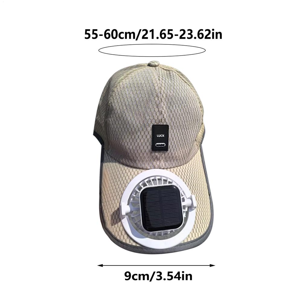 

Fan Baseball Hat For Men Extended Brim Sun Block Baseball Hat With Solar/USB Charging Fan Breathable For Beach Fishing Golfing хакі