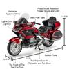 1/11 Scale Motorcycle Honda Gold Wing  GL800 2021 Model Toys Alloy Diecast Sound Light Shock Absorption Simulation Motorbikes Presents